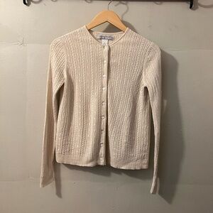 Sutton Studio Ivory Cable Knit Cardigan